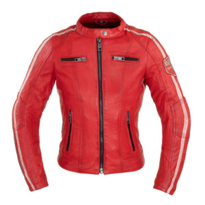 Dámska kožená bunda W-TEC Umana červená - 3XL
