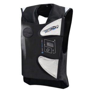 Závodná airbagová vesta Helite e-GP Air čierno-biela - XL rozšírená