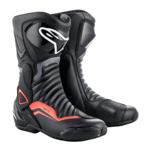 Dámske moto topánky Alpinestars S-MX 6 2022 čierna/šedá/červená fluo - 50