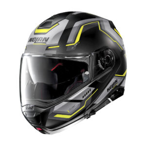 Moto helma Nolan N100-5 Upwind N-Com P/J Flat Black-Yellow - 3XL (65)