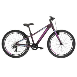 Juniorský dievčenský bicykel Kross LEA JR 2.0 24" - model 2022 čierna/ružová/modrá - 12" (125-145 cm)