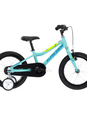 Detský bicykel Kross Mini 4.0 16" Gen 004 Aquamarine / Blue / Lime Glossy - 9" (105-125 cm)