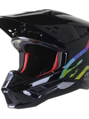 Moto prilba Alpinestars S-M5 Compass čierna/strieborná/farebná lesklá XXL (63-64)