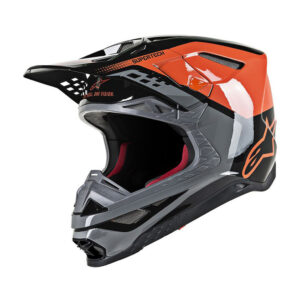 Moto prilba Alpinestars Supertech S-M8 Triple MIPS oranžová/šedá/čierna XL (61-62)