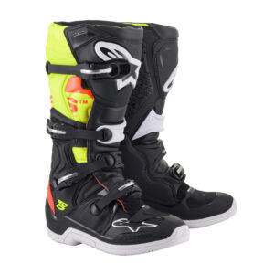 Moto topánky Alpinestars Tech 5 2022 čierna/červená fluo/žltá fluo - 52