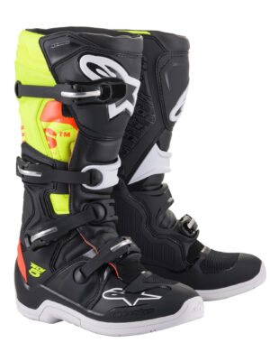 Moto topánky Alpinestars Tech 5 2022 čierna/červená fluo/žltá fluo - 52