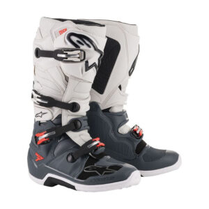 Moto topánky Alpinestars Tech 7 2022 tmavo šedá/svetlo šedá/červená fluo - 48