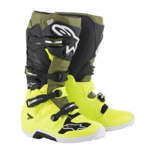 Moto topánky Alpinestars Tech 7 2022 žltá fluo/vojenská zelená/čierna - 52