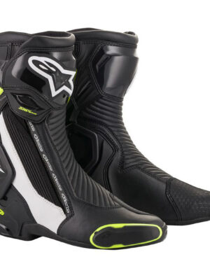 Dámske moto topánky Alpinestars SMX Plus 2 2022 čierna/biela/žltá fluo - 48