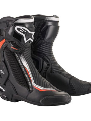 Dámske moto topánky Alpinestars SMX Plus 2 2022 čierna/biela/červená fluo - 48