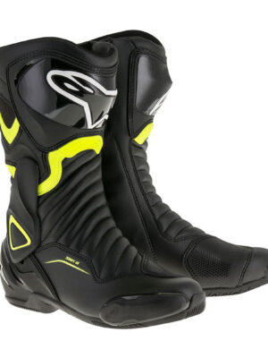 Moto topánky Alpinestars S-MX 6 2022 čierne/žlté fluo - 46