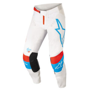 Motokrosové nohavice Alpinestars Techstar Quadro biela/modrá neon/červená 40