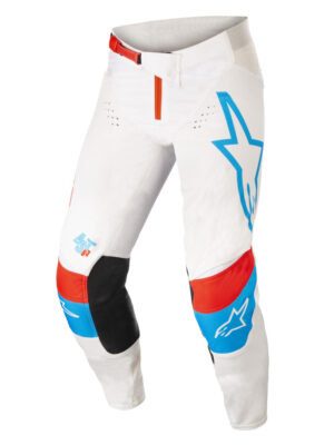 Motokrosové nohavice Alpinestars Techstar Quadro biela/modrá neon/červená 40