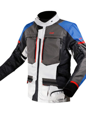 Pánska moto bunda LS2 Norway Blue Black Grey Red modrá/čierna/šedá/červená - XXL