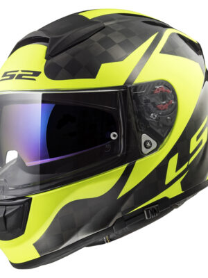 Moto prilba LS2 FF397 Vector C Shine Carbon Hi Vis Yellow - XS (53-54)