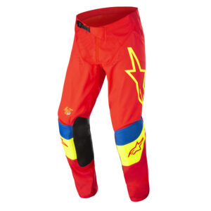 Motokrosové nohavice Alpinestars Techstar Quadro červená/žltá fluo/modrá 38