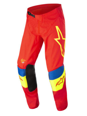Motokrosové nohavice Alpinestars Techstar Quadro červená/žltá fluo/modrá 38