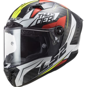 Moto prilba LS2 FF805 Thunder C Chase Gloss White Red - XXL (63-64)