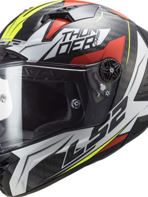 Moto prilba LS2 FF805 Thunder C Chase Gloss White Red - XXL (63-64)