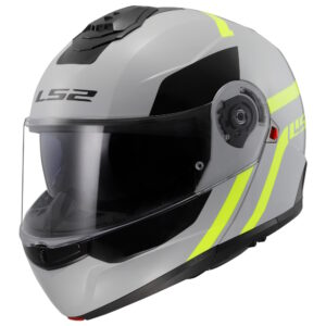 Výklopná prilba LS2 FF908 Strobe II Autox Grey H-V Yellow 3XL (65-66)
