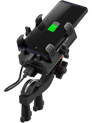 Držiak mobilného telefónu na riadidlá vrátane powerbanky PowerPro