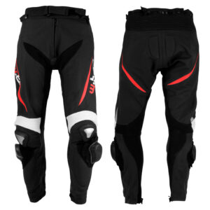 Pánske kožené moto nohavice W-TEC Vector čierno-červená - L