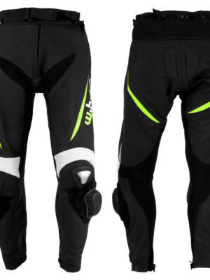 Pánske kožené moto nohavice W-TEC Vector čierna-fluo - XXL