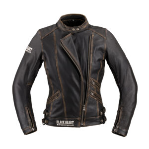Moto bunda W-TEC Black Heart Lizza vintage hnedá - 3XL