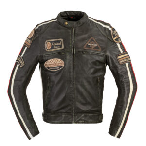 Pánska kožená moto bunda B-STAR Zagiatto tmavo olivovo zelená - 6XL