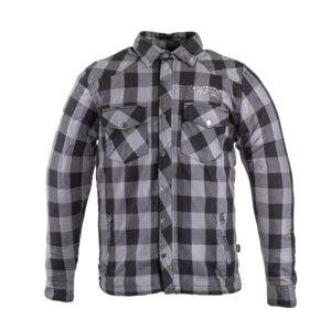 Flanelová košela s aramidom W-TEC Black Heart Reginald šedo-čierna - 3XL