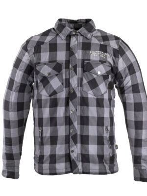 Flanelová košela s aramidom W-TEC Black Heart Reginald šedo-čierna - 3XL