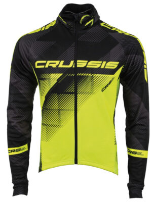 Pánská cyklistická bunda CRUSSIS čierna-fluo žltá čierna-fluo žltá - S
