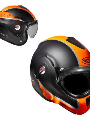 Moto prilba Roof Desmo Flash Mat P/J oranžová - XXL (63-64)
