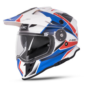 Moto prilba W-TEC Valso Graphic bielo-červeno-modrá - XXL (63-64)