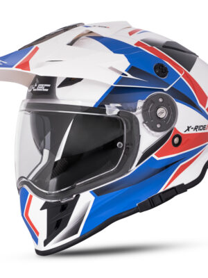 Moto prilba W-TEC Valso Graphic bielo-červeno-modrá - XXL (63-64)