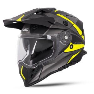Moto prilba W-TEC Valso Graphic čierno-šedo-fluo - XXL (63-64)
