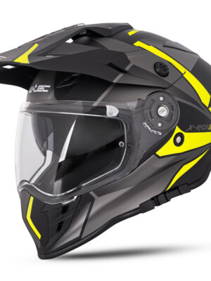 Moto prilba W-TEC Valso Graphic čierno-šedo-fluo - XXL (63-64)