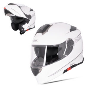 Výklopná prilba W-TEC Venero Glossy White - XXL (63)