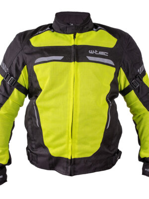 Pánska letná moto bunda W-TEC Saigair Fluo Yellow-Black - XXL rozšírená