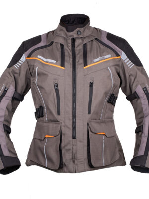 Dámska touringová moto bunda W-TEC Smackton Lady šedo-oranžová - L rozšírená
