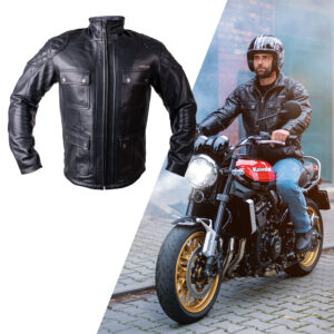 Kožená moto bunda W-TEC Valebravo čierna - 4XL