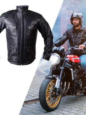Kožená moto bunda W-TEC Valebravo čierna - 4XL