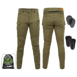 Pánske moto nohavice W-TEC Cargotic olivovo zelená - 6XL