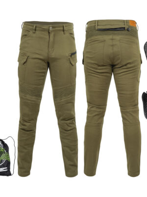 Pánske moto nohavice W-TEC Cargotic olivovo zelená - 6XL