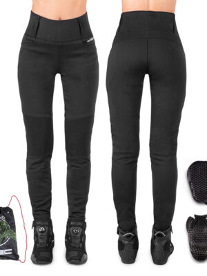 Dámske moto legíny W-TEC Noposum s aramidom čierna - 5XL predĺžená dĺžka
