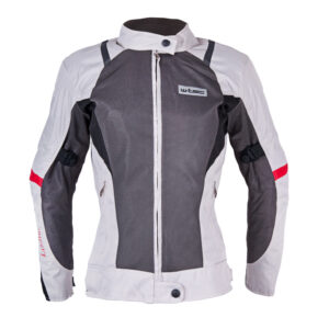 Dámska moto bunda W-TEC Lucina šedá-krémovo biela - 3XL