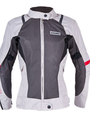 Dámska moto bunda W-TEC Lucina šedá-krémovo biela - 3XL