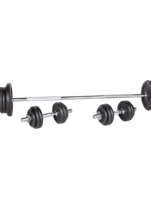 Nakladací činkový set inSPORTline Castblack 160+40 cm/30 mm 80kg