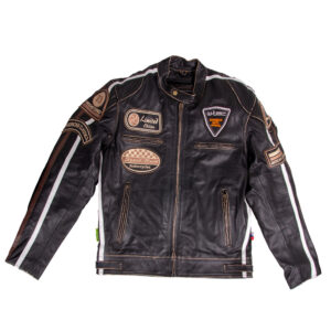 Pánska kožená moto bunda W-TEC Brushed Cracker vintage čierna - XL