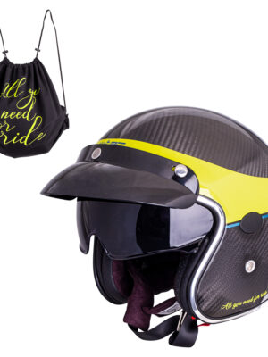 Moto prilba W-TEC Vacabro Glossy Carbon - XL (61-62)